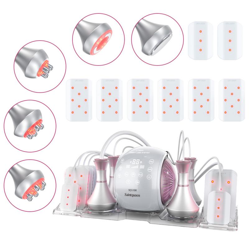 SQ52 Pro, 6in1 80K Cavitation  Machine, Multi-Polar RF Vacuum Lipo Laser Body Sculpting Skin Tightening Beauty Device for Home & Salon Use, US Plug