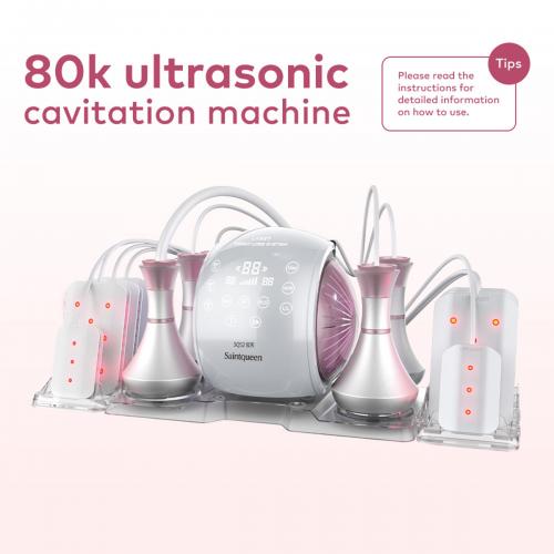 SQ52 Pro, 6in1 80K Cavitation  Machine, Multi-Polar RF Vacuum Lipo Laser Body Sculpting Skin Tightening Beauty Device for Home & Salon Use, US Plug