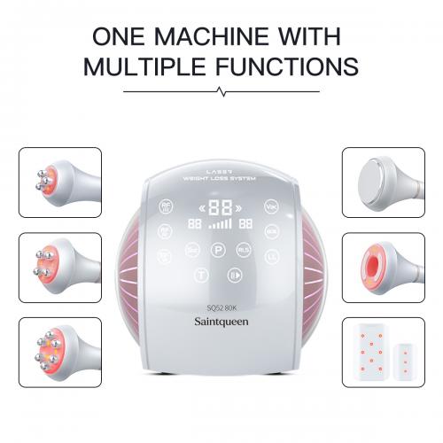 SQ52 Pro, 6in1 80K Cavitation  Machine, Multi-Polar RF Vacuum Lipo Laser Body Sculpting Skin Tightening Beauty Device for Home & Salon Use, US Plug