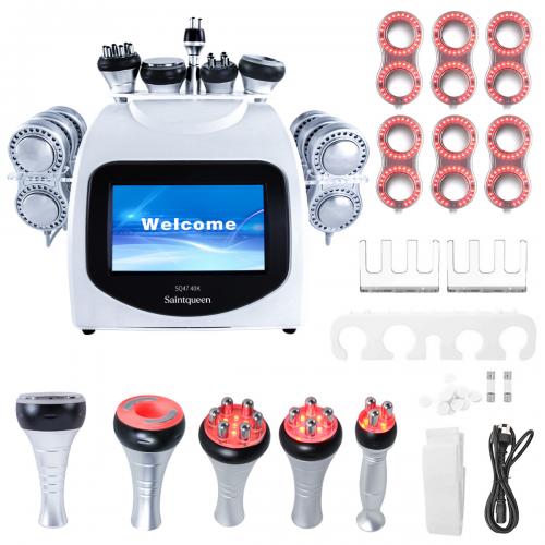 SQ47B Pro, 6in1 40K Cavitation Body Sculpting Device, Multi-Polar RF Vacuum EMS Laser for Body Contouring, Skin Smoothing & Face Skin Firming, US Plug