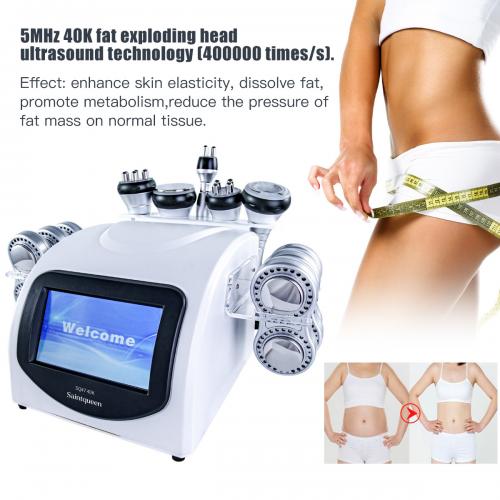 SQ47B Pro, 6in1 40K Cavitation Body Sculpting Device, Multi-Polar RF Vacuum EMS Laser for Body Contouring, Skin Smoothing & Face Skin Firming, US Plug