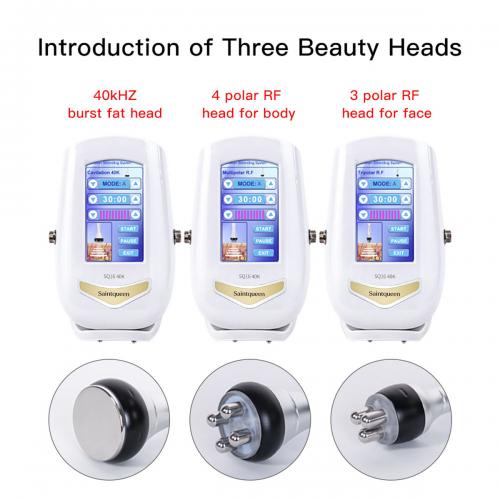 SQ16 Basic, 3in1 40K Cavitation  Instrument, Body Contouring Multipolar Tripolar Tetrapolar RF Skin Lifting Tightening Body Shaping Skin Smoothing, US Plug