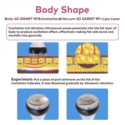 SQ16B Basic, 4in1 40K Cavitation Body Sculpting Machine, Tripolar Multipolar RF Vacuum Anti-Aging Skin Tightening Lifting Wrinkle Reduction Body Contouring, US Plug