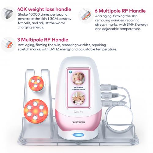 SQ169 Basic, 3in1 40K Ultrasonic Cavitation Body Sculpting Machine | Tripolar 6-Pole RF for Face Anti-Aging, Wrinkle Reduction, Body  & Skin Firming Home Beauty Equipment, US Plug