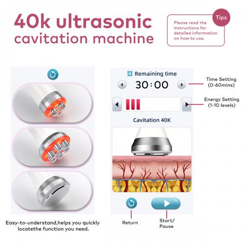 SQ169 Basic, 3in1 40K Ultrasonic Cavitation Body Sculpting Machine | Tripolar 6-Pole RF for Face Anti-Aging, Wrinkle Reduction, Body  & Skin Firming Home Beauty Equipment, US Plug