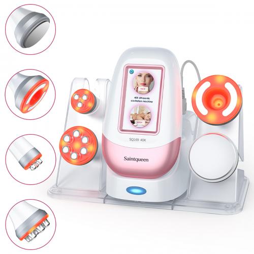 SQ169 Basic, 4in1 Home 40K Cavitation Body Sculpting Machine Multi-Polar RF Vacuum Massage Skin Firming Contouring Beauty Tool for Face Body, US Plug