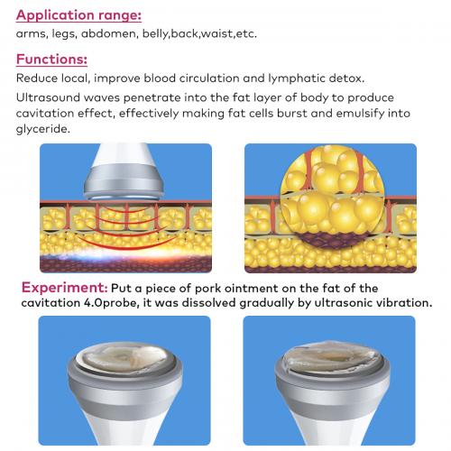 SQ169 Basic, 4in1 Home 40K Cavitation Body Sculpting Machine Multi-Polar RF Vacuum Massage Skin Firming Contouring Beauty Tool for Face Body, US Plug