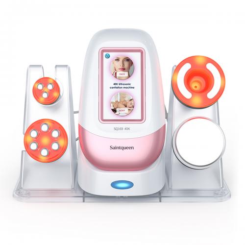 SQ169 Basic, 4in1 Home 40K Cavitation Body Sculpting Machine Multi-Polar RF Vacuum Massage Skin Firming Contouring Beauty Tool for Face Body, US Plug