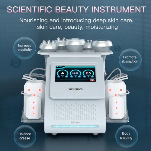 SQ85C Pro, 6in1 80K Ultrasonic Cavitation Machine Lipo Laser Multi-Pole RF Vacuum Massage Body Sculpting Skin Tightening  Machine for Salon & Home Use, US Plug