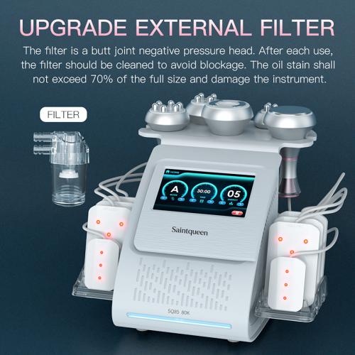 SQ85C Pro, 6in1 80K Ultrasonic Cavitation Machine Lipo Laser Multi-Pole RF Vacuum Massage Body Sculpting Skin Tightening  Machine for Salon & Home Use, US Plug