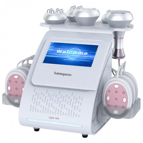 SQ85B Pro, 6in1 80K Ultrasonic Cavitation Machine, Multi-Polar RF Vacuum Massage Laser EMS Pads Body Sculpting Device, Skin Tightening & Facial Lifting Beauty Equipment, US Plug