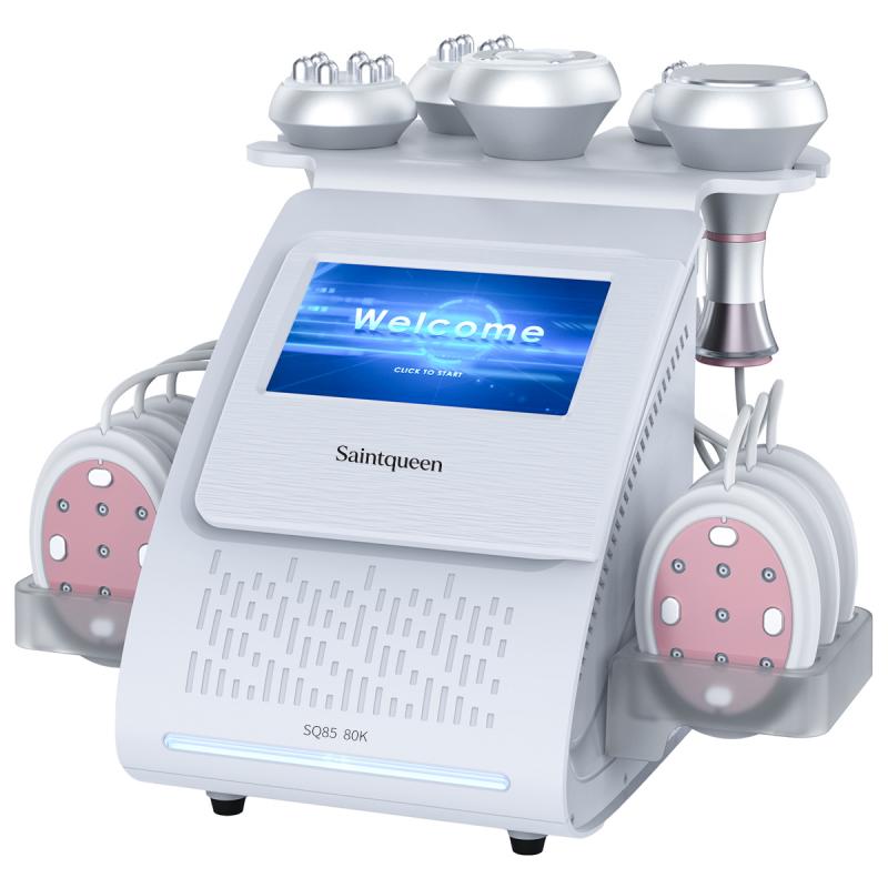 SQ85B Pro, 6in1 80K Ultrasonic Cavitation Machine, Multi-Polar RF Vacuum Massage Laser EMS Pads Body Sculpting Device, Skin Tightening & Facial Lifting Beauty Equipment, US Plug