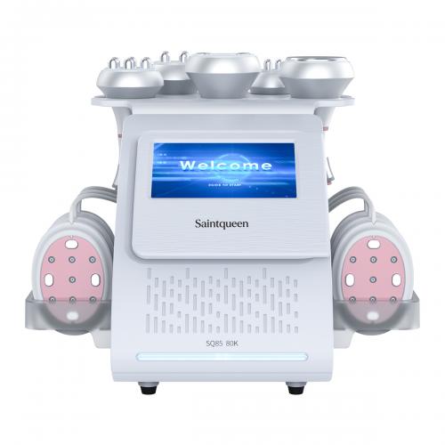 SQ85B Pro, 6in1 80K Ultrasonic Cavitation Machine, Multi-Polar RF Vacuum Massage Laser EMS Pads Body Sculpting Device, Skin Tightening & Facial Lifting Beauty Equipment, US Plug
