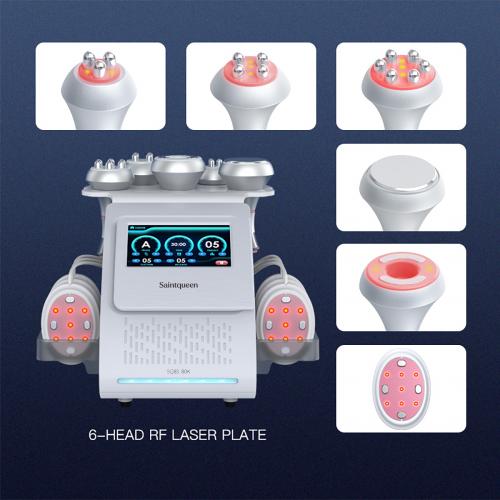 SQ85B Pro, 6in1 80K Ultrasonic Cavitation Machine, Multi-Polar RF Vacuum Massage Laser EMS Pads Body Sculpting Device, Skin Tightening & Facial Lifting Beauty Equipment, US Plug