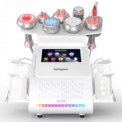 SQ85D Plus, 9in1 80K Ultrasonic Cavitation Machine, Multi-Pole RF Vacuum Lipo Laser Cold Hammer EMS Microcurrent Body Sculpting Skin Tightening Beauty Equipment, US Plug