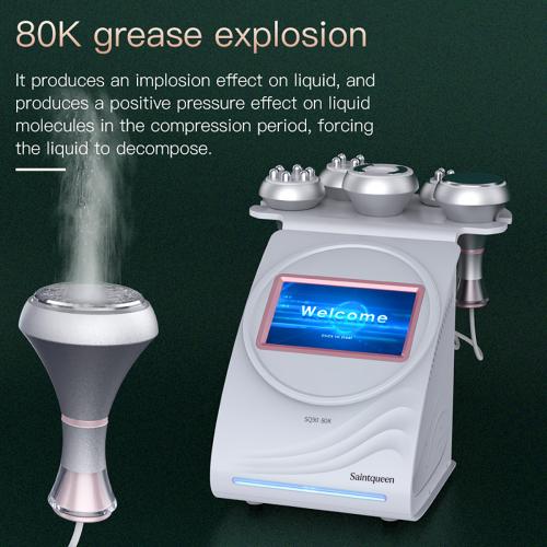 SQ90A Pro, 5in1 80K Cavitation  Machine | 3/4/6-Pole RF & Negative Pressure Massage for Body Sculpting, Face Lifting & Skin Firming, US Plug
