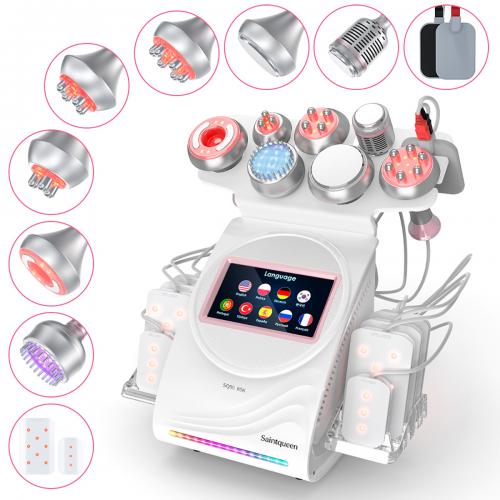 SQ90D Plus, 9in1 80K Ultrasonic Cavitation Machine | Multi-Polar RF Vacuum Lipo Laser Cold Hammer Meridian Brush Microcurrent Pad | Body Sculpting Skin Tightening Skin Smoothing, US Plug