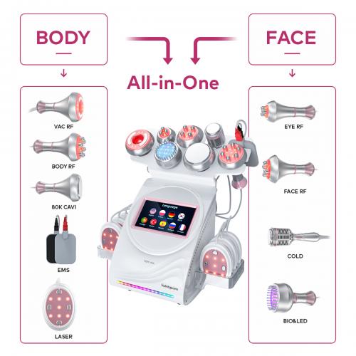 SQ90E Plus, 9in1 80K Cavitation Machine | Multipolar RF Vacuum RF EMS Microcurrent Lipo Laser Cold Hammer Meridian Brush, Body Sculpting Skin Tightening, US Plug