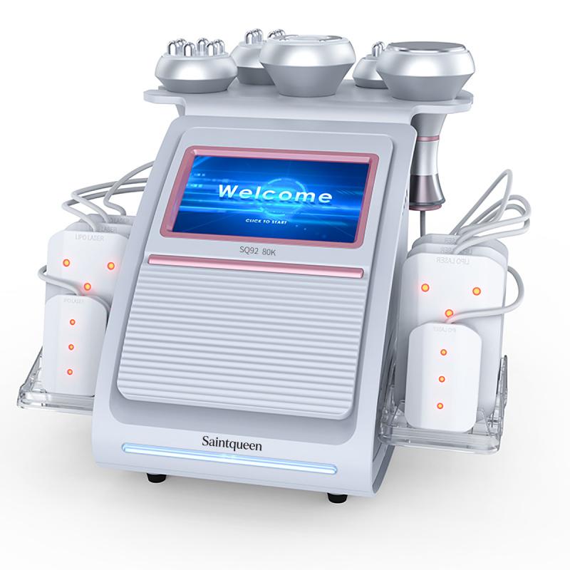 SQ92C Pro, 6in1 80K Ultrasonic Cavitation Machine, Multi-Polar RF Vacuum Lipo Laser Body Sculpting  Device for Salon & Home Skin Tightening Contouring, US Plug