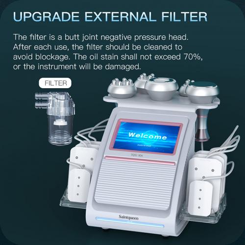 SQ92C Pro, 6in1 80K Ultrasonic Cavitation Machine, Multi-Polar RF Vacuum Lipo Laser Body Sculpting  Device for Salon & Home Skin Tightening Contouring, US Plug