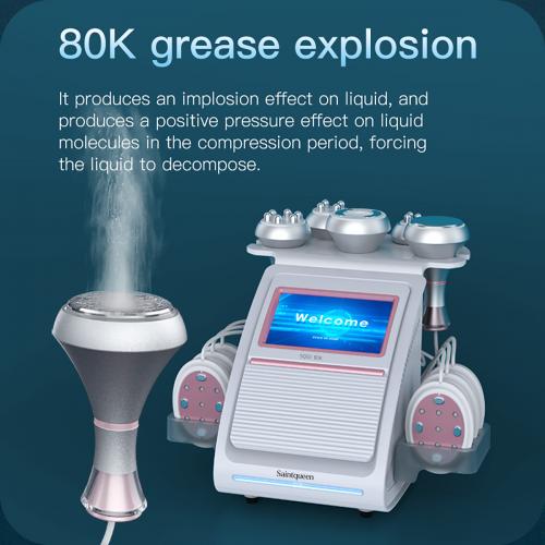SQ92B Pro, 6in1 80K Ultrasonic Cavitation Machine | Multi-Polar RF Vacuum Lipo Laser EMS Body Sculpting Skin Tightening Beauty Device, US Plug