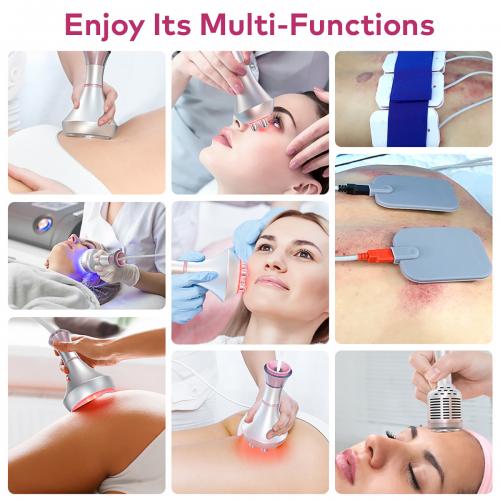 SQ92D Plus, 9in1 80K Cavitation Lipo Laser Body  Machine, Multifunctional RF Body Sculpting Device with Ice Hammer, Meridian Brush, Microcurrent Pads, US Plug