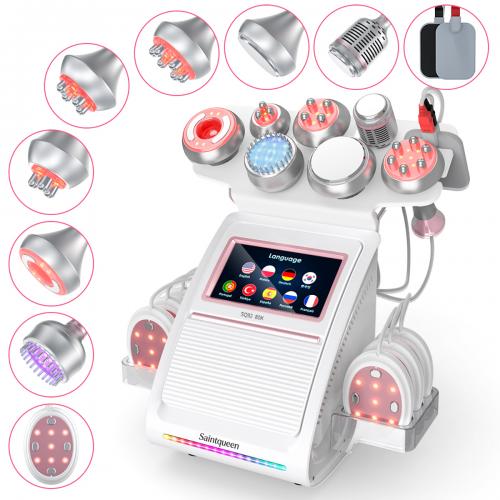 SQ92E Plus, 9in1 80K Cavitation Machine Multifunctional Body Shaping  Device RF Radio Frequency Skin Tightening Ice Cold Hammer Microcurrent Massage, US Plug