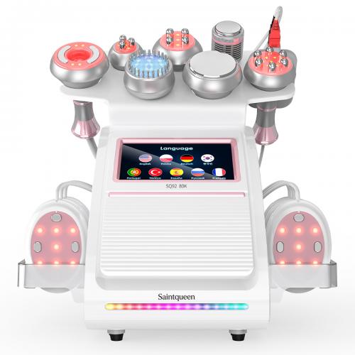 SQ92E Plus, 9in1 80K Cavitation Machine Multifunctional Body Shaping  Device RF Radio Frequency Skin Tightening Ice Cold Hammer Microcurrent Massage, US Plug