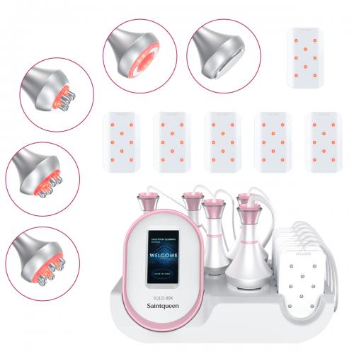 SQ121A Pro, 6in1 Body Sculpting Machine | 80K Cavitation, Multi-Polar RF, Vacuum RF, Laser Body Contouring Pads for Skin Firming Contouring Device, US Plug