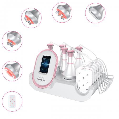 SQ121A Pro, 6in1 Body Sculpting Machine | 80K Cavitation, Multi-Polar RF, Vacuum RF, Laser Body Contouring Pads for Skin Firming Contouring Device, US Plug