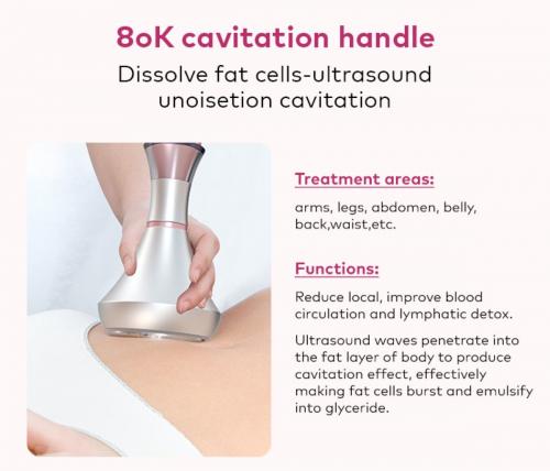 SQ121A Pro, 6in1 Body Sculpting Machine | 80K Cavitation, Multi-Polar RF, Vacuum RF, Laser Body Contouring Pads for Skin Firming Contouring Device, US Plug
