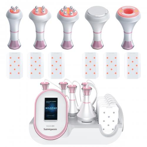 SQ121A Pro, 6in1 Body Sculpting Machine | 80K Cavitation, Multi-Polar RF, Vacuum RF, Laser Body Contouring Pads for Skin Firming Contouring Device, US Plug