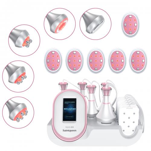 SQ121B Pro, 6in1 80K Cavitation Body  Machine, RF Skin Tightening with Laser EMS Microcurrent Pad, Vacuum Negative Pressure Massage Body Contouring Shaping, US Plug