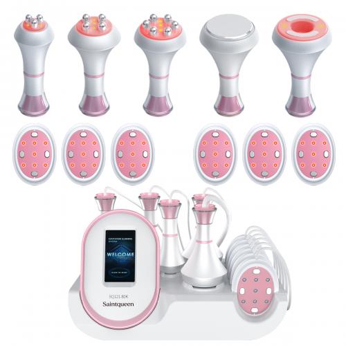 SQ121B Pro, 6in1 80K Cavitation Body  Machine, RF Skin Tightening with Laser EMS Microcurrent Pad, Vacuum Negative Pressure Massage Body Contouring Shaping, US Plug