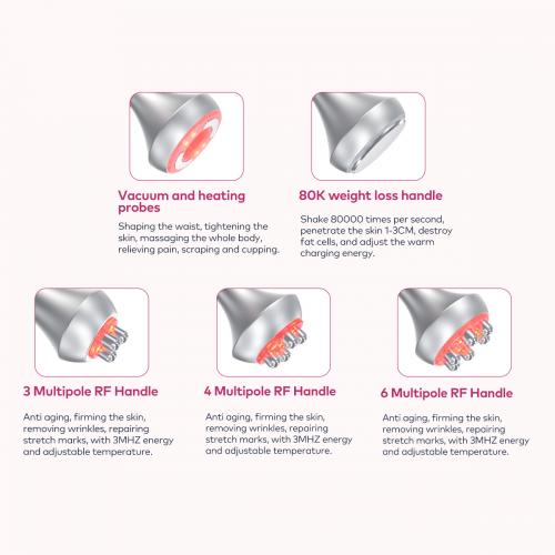 SQ95A Pro, 5in1 80K Cavitation Machine | Multi-Polar RF & Vacuum Negative Pressure Body Sculpting Device, Face Lifting Skin Tightening, US Plug