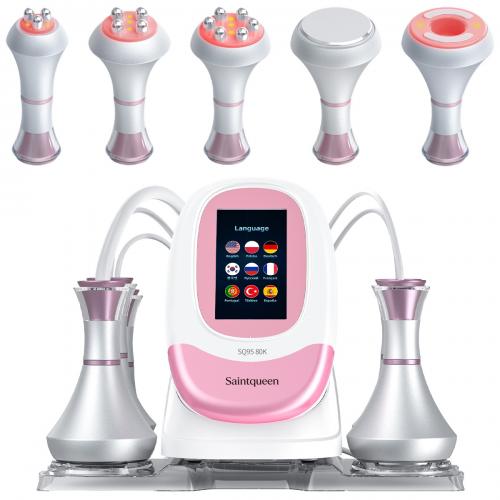 SQ95A Pro, 5in1 80K Cavitation Machine | Multi-Polar RF & Vacuum Negative Pressure Body Sculpting Device, Face Lifting Skin Tightening, US Plug