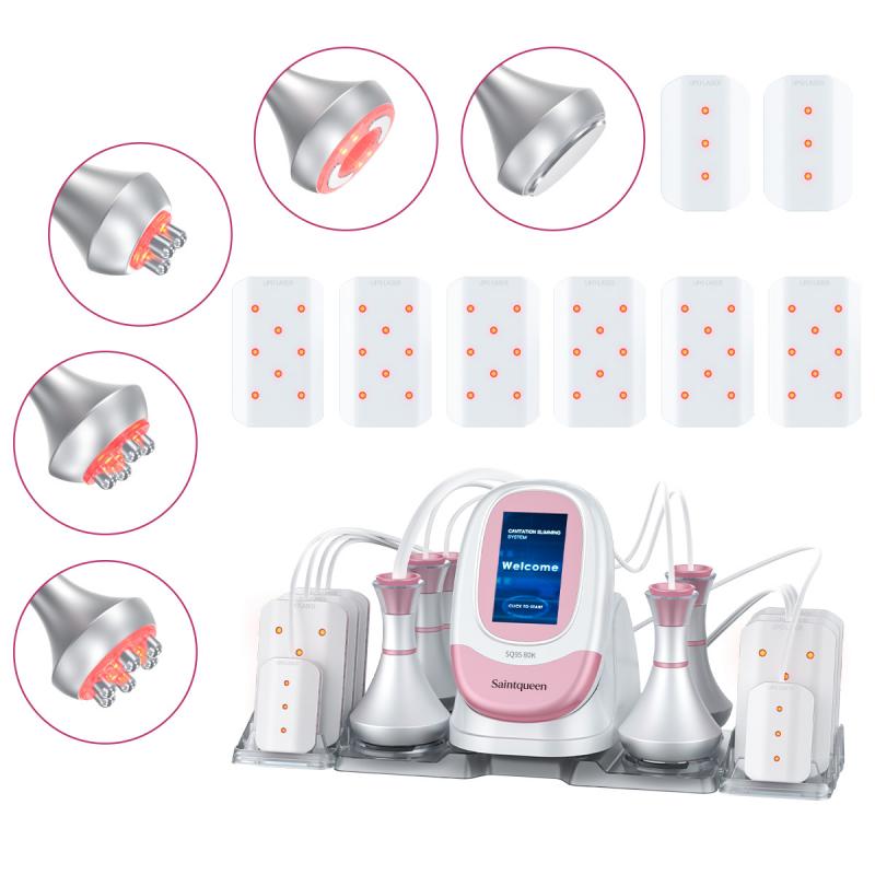 SQ95C Pro, 6in1 80K Cavitation Machine | Multi-Polar RF Vacuum Lipo Laser Body Sculpting Device, Face Lifting Skin Tightening Anti-Aging, US Plug