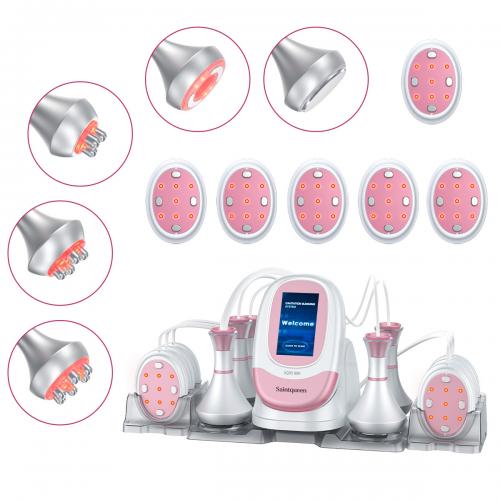 SQ95B Pro, 6in1 Multifunctional Body Sculpting Machine 80K Cavitation, Multi-Polar RF, Vacuum Massage & EMS Pads for Skin Lifting & Shaping, US Plug