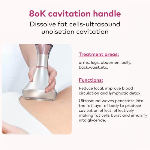 SQ95B Pro, 6in1 Multifunctional Body Sculpting Machine 80K Cavitation, Multi-Polar RF, Vacuum Massage & EMS Pads for Skin Lifting & Shaping, US Plug
