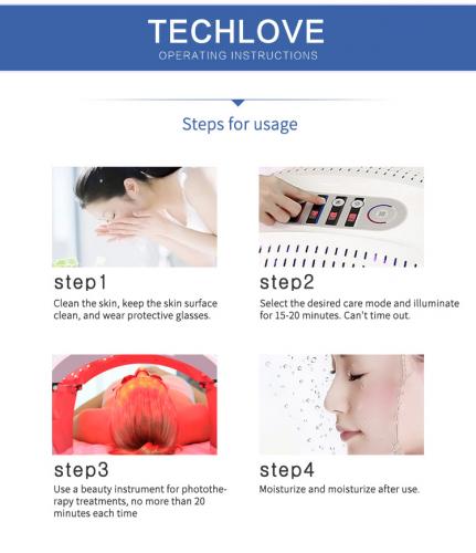 SQ1 LED Light Therapy Device, 292 Beads 7-Color Photon Facial Skin Rejuvenation Machine, Red Blue Green PDT for Face Skin Care Anti-Aging Acne Oil Control, US Plug