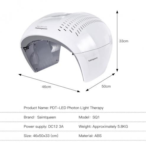 SQ1 LED Light Therapy Device, 292 Beads 7-Color Photon Facial Skin Rejuvenation Machine, Red Blue Green PDT for Face Skin Care Anti-Aging Acne Oil Control, US Plug