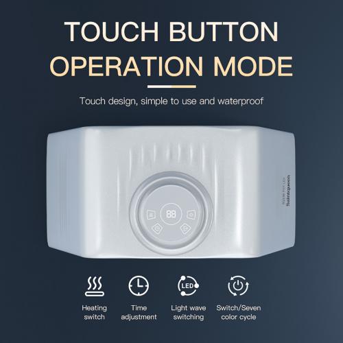 SQ130 119-LED 7 Color PDT Spectrometer Light Therapy Device, Foldable Facial Skin Rejuvenation with Hot Compress Mode for Home Salon, US Plug