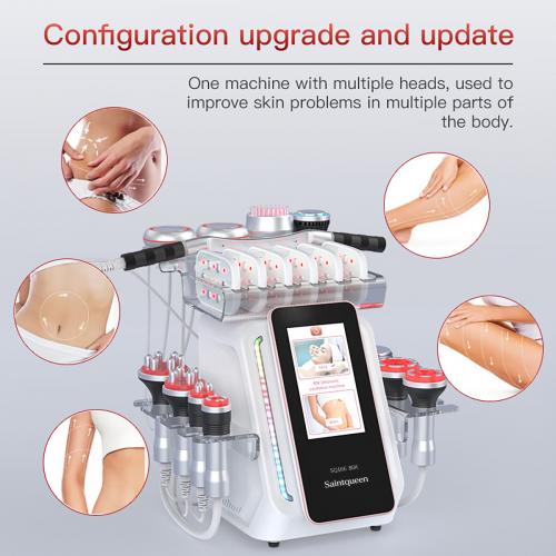 SQ166 Ultra, 80K Cavitation Radio Frequency Vacuum Massager, All-in-One Salon Beauty Equipment with EMS Laser Pad, Multiple Working Handles, US Plug