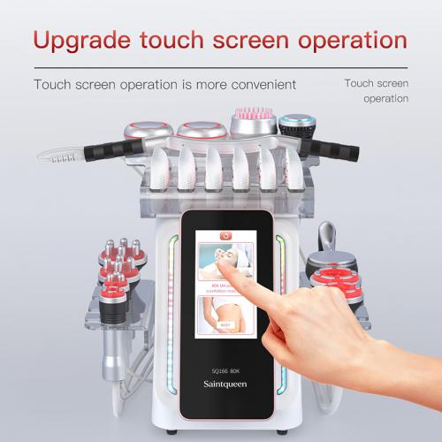 SQ166 Ultra, 80K Cavitation Radio Frequency Vacuum Massager, All-in-One Salon Beauty Equipment with EMS Laser Pad, Multiple Working Handles, US Plug