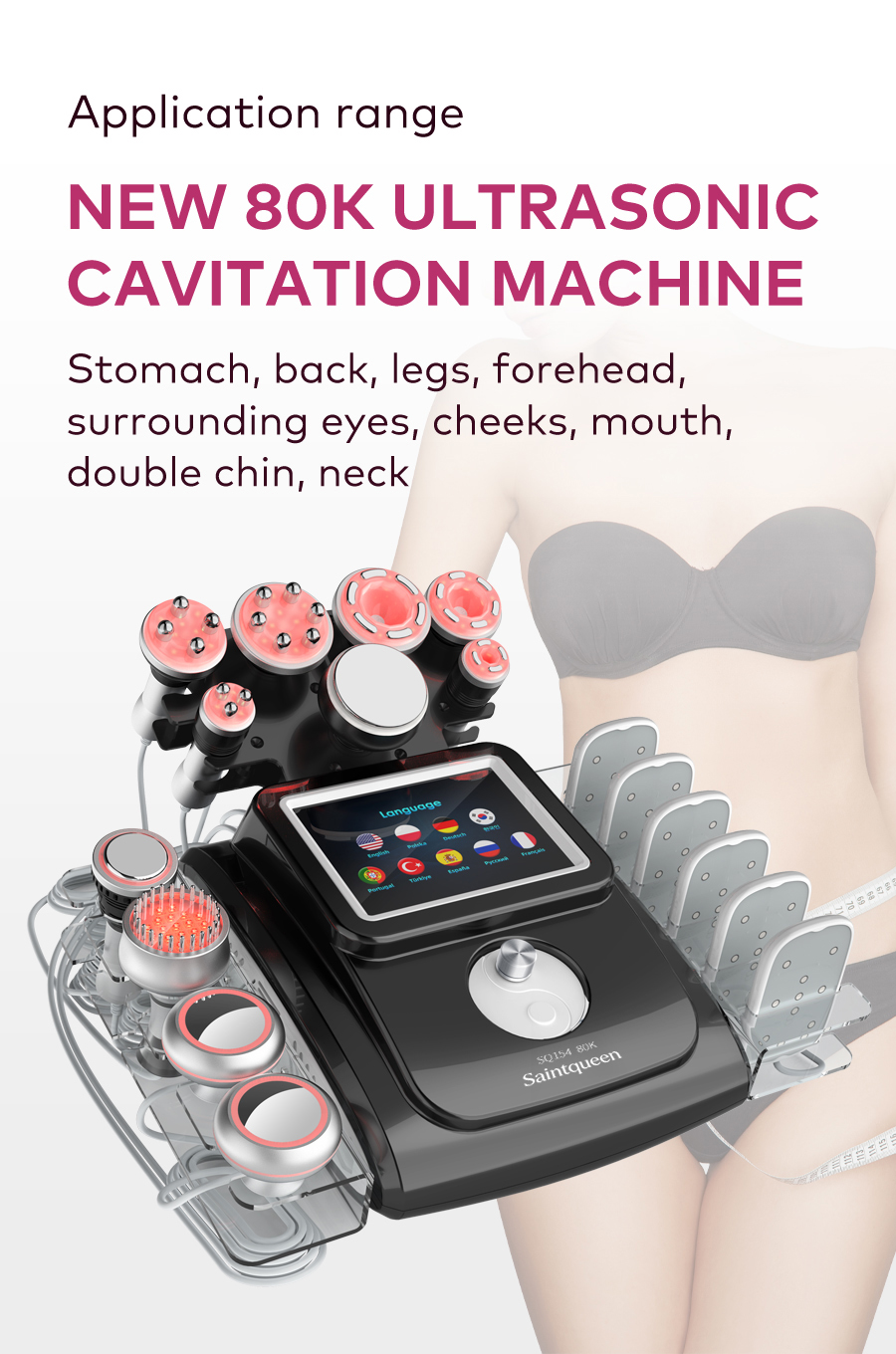 SQ154C Max 11-in-1 80K Cavitation Machine with Laser Boards