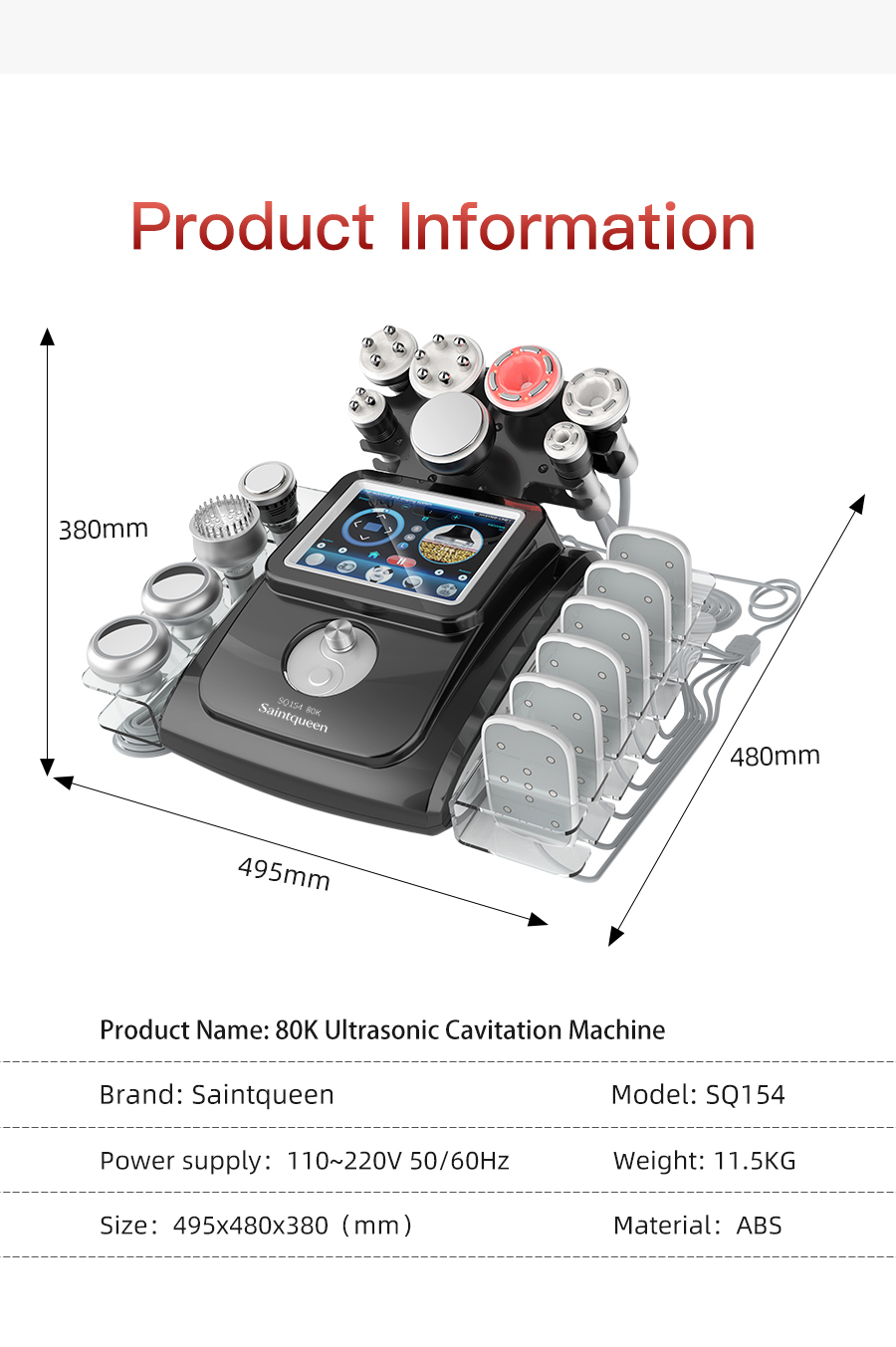 SQ154C Max 11-in-1 80K Cavitation Machine with Laser Boards detail 15