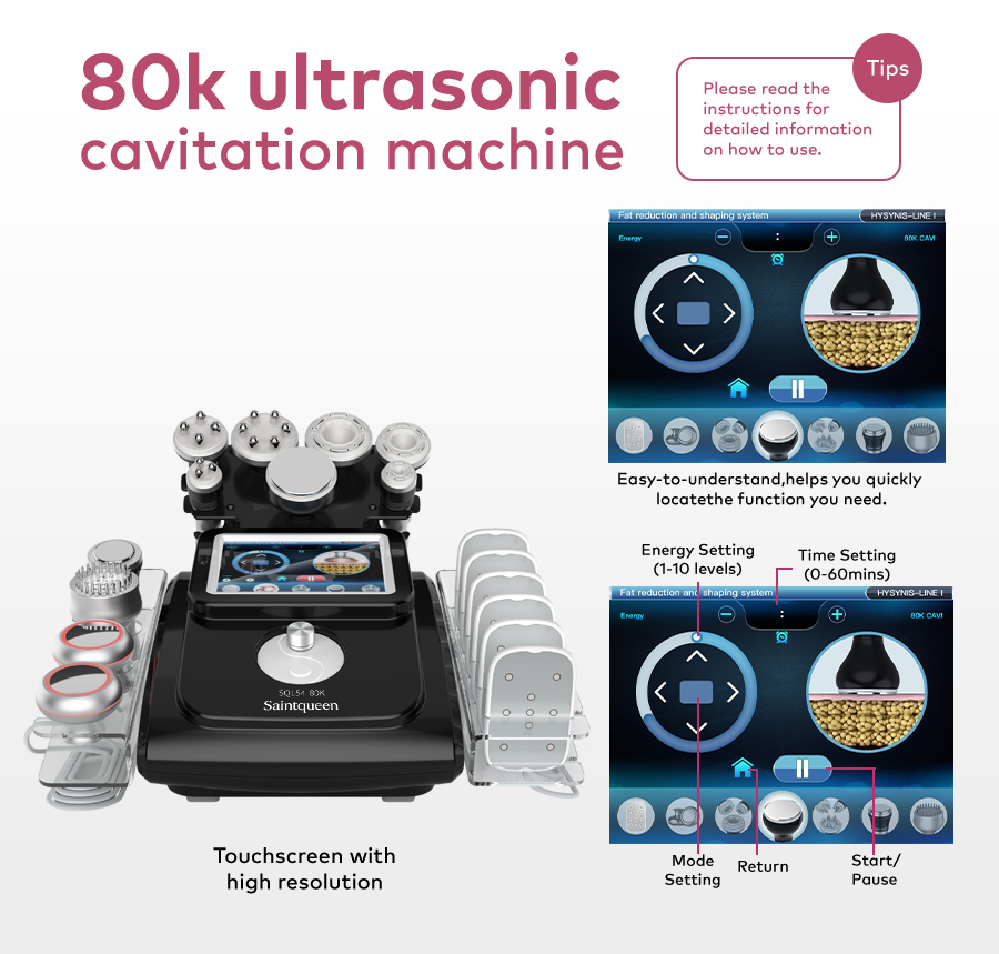SQ154C Max 11-in-1 80K Cavitation Machine with Laser Boards detail 3