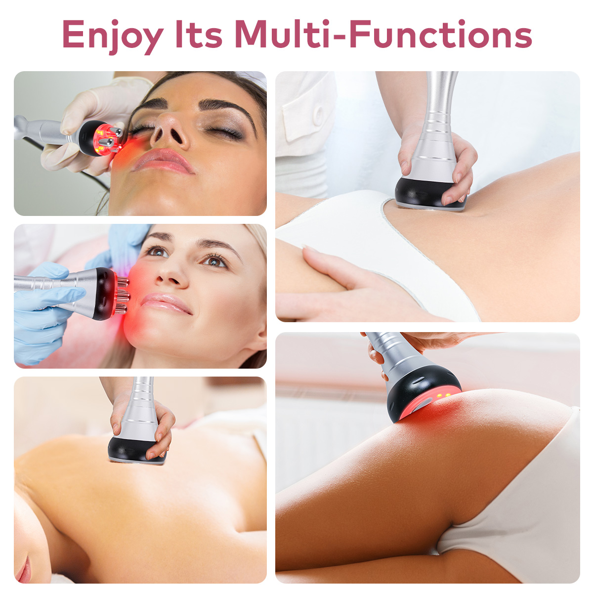 Using the SQ16 cavitation machine on face, abdomen, back and thighs