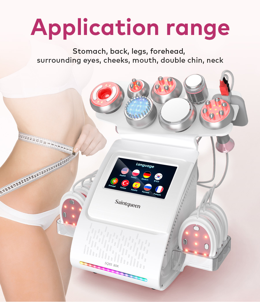 SQ85E 9-in-1 80K Cavitation Machine with full accessory set